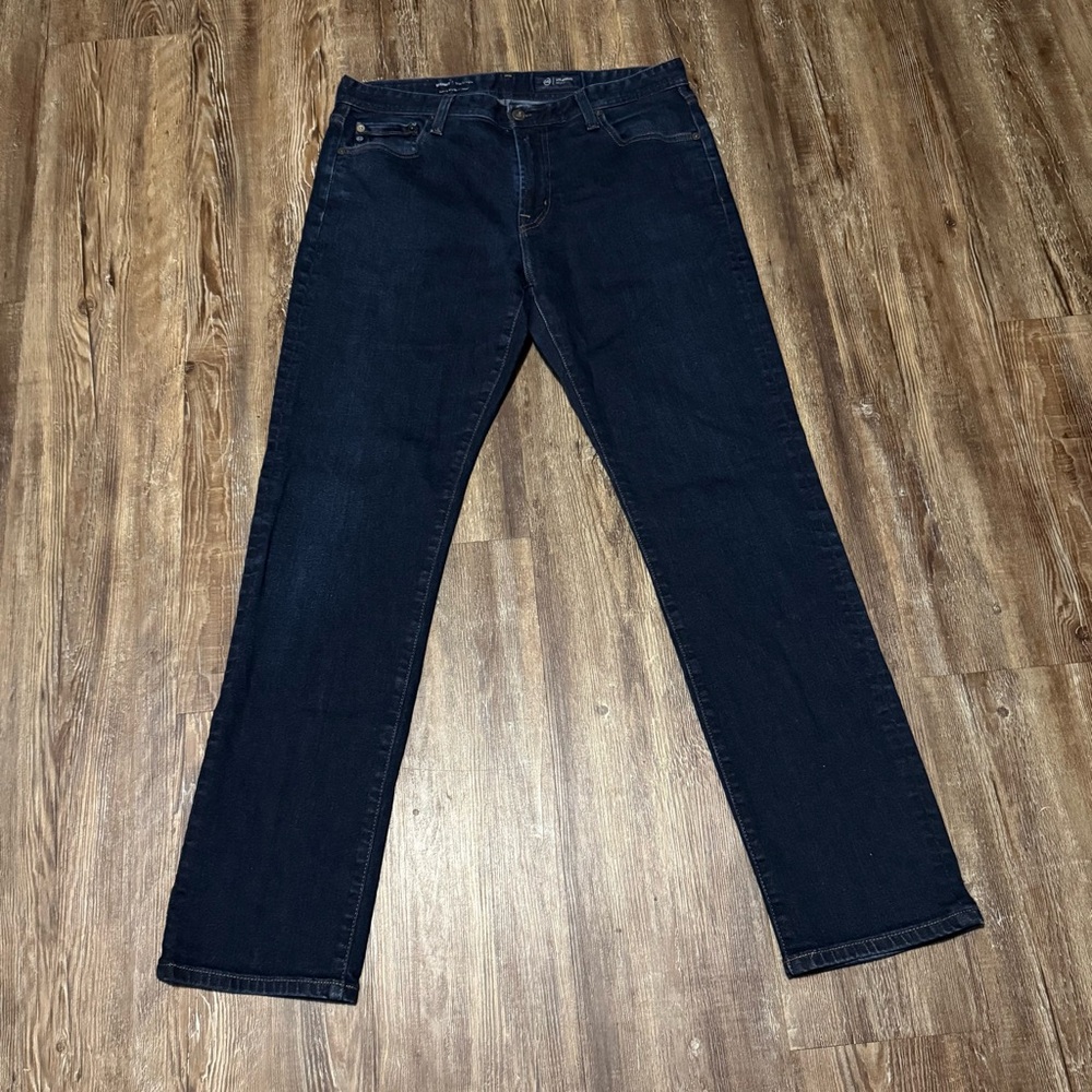 AG Adriano Goldschmied Men’s Slim Straight Dark Blue Jeans